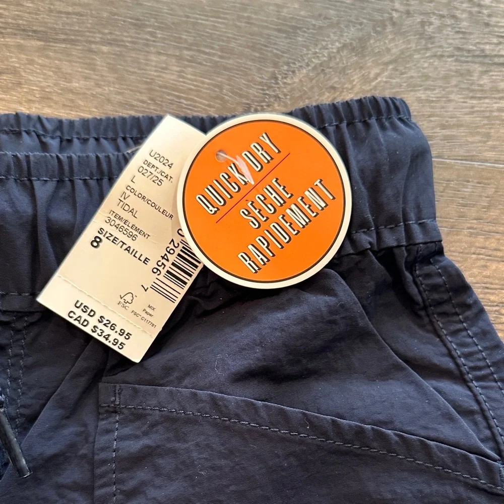 The Children's‎ Place Boy's 8 Navy Blue Nylon Quick-Dry Cargo Shorts